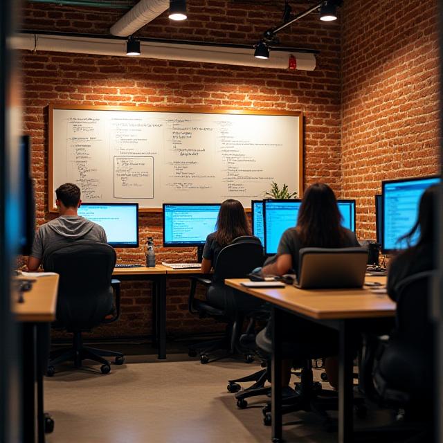 Collaborative team in a Shoreditch office